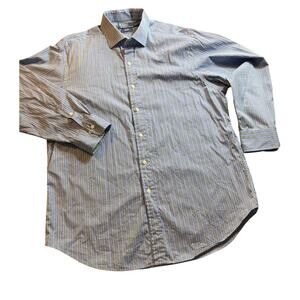 Polo by Ralph Lauren Blue and Yellow Stripped Classic Fit Shirt size 17 or 32/33